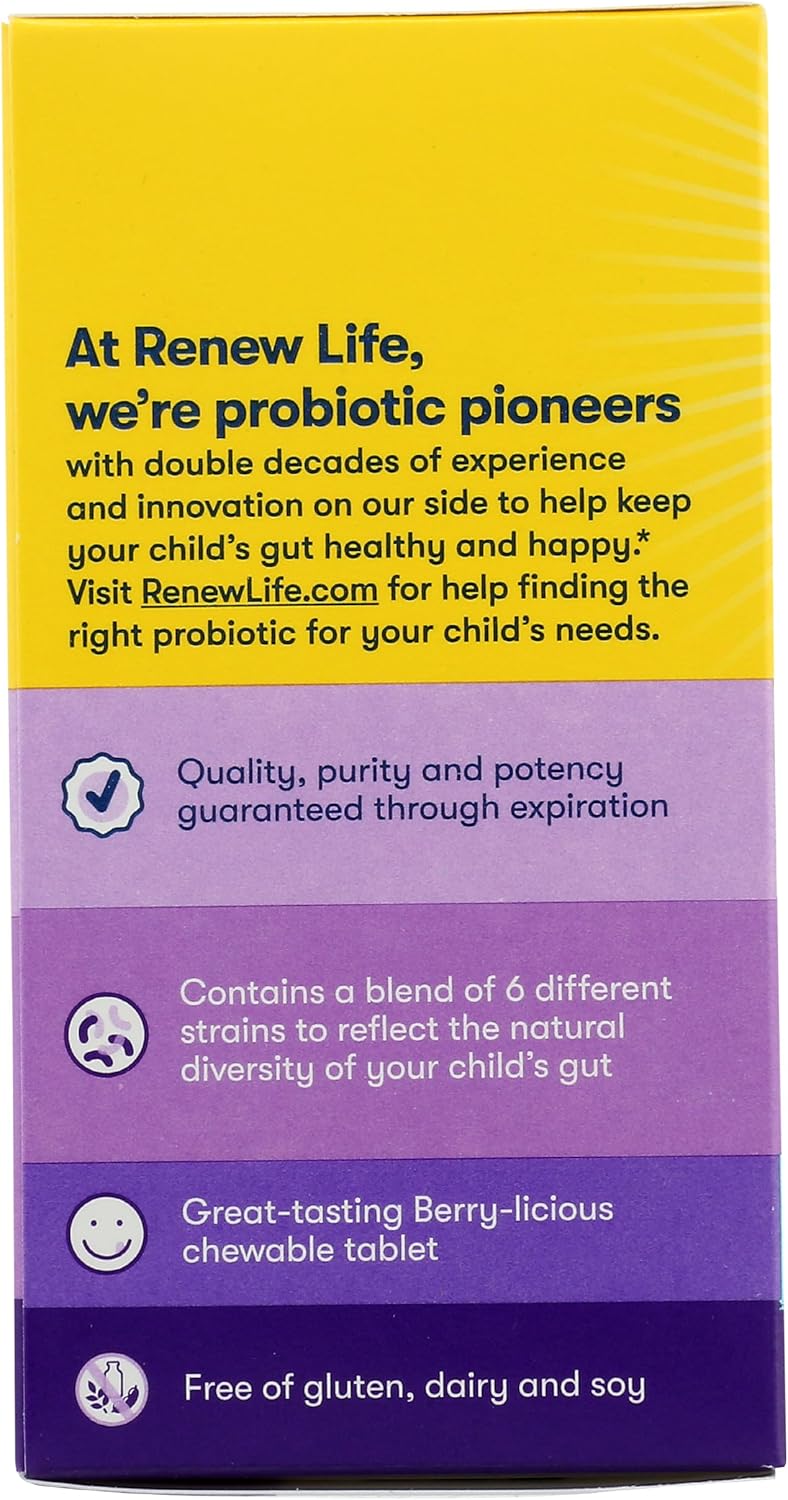 Renew Life RenewLife Ultimate Flora Kids Probiotic Berry-Licious Flavor 30 Chewable Tablets - Image 5