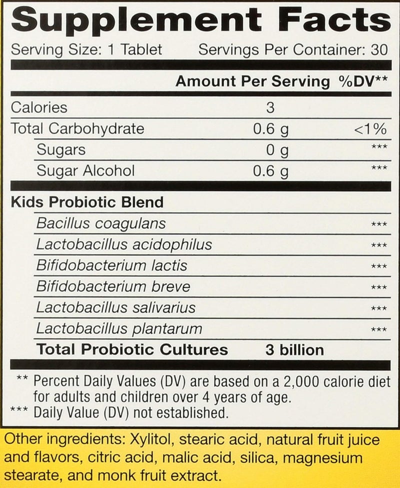 Renew Life RenewLife Ultimate Flora Kids Probiotic Berry-Licious Flavor 30 Chewable Tablets - Image 3