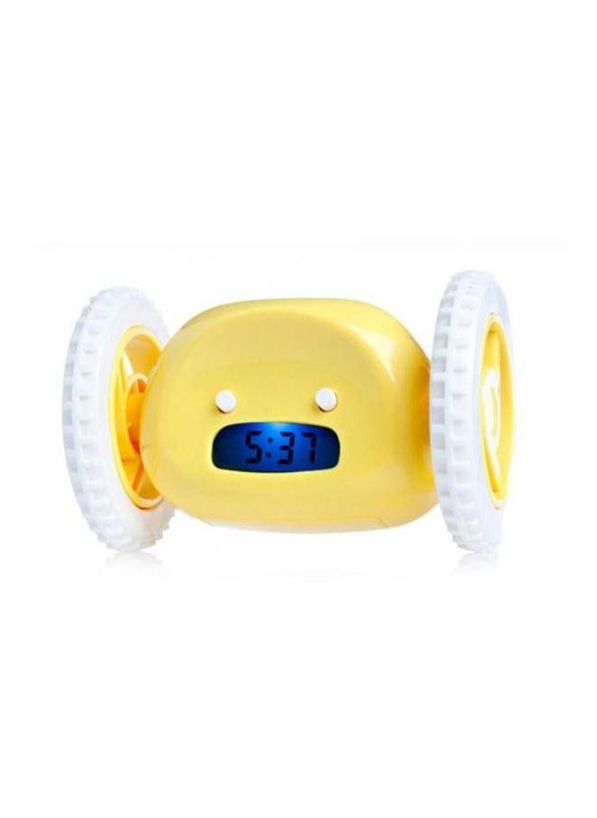 KUYING Lcd Display Running Clock Alarm With Moving Wheels 