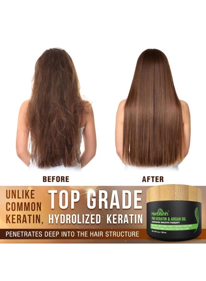 Herbishh Combo Pack - 2Pcs Chestnut Brown Hair Color Shampoo 500 ml + 1Pc Argan Intense Hair Mask 150 ml - Image 2
