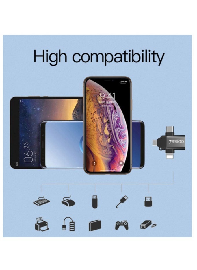Yesido Yesido GS15 3 in 1 USB To Micro + Lightning + Type-C OTG Converter  - Image 4