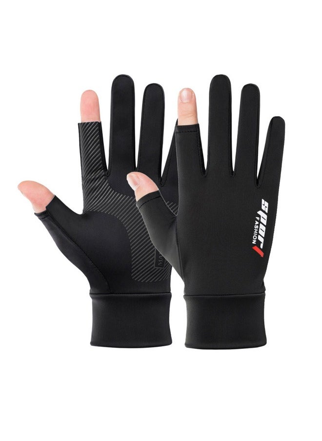 KUAZIVI Men Women Sun Protection Gloves Driving Riding Touch Screen Gloves Thin Anti-UV Protection Ice Silk Non-Slip Gloves  - Image 1