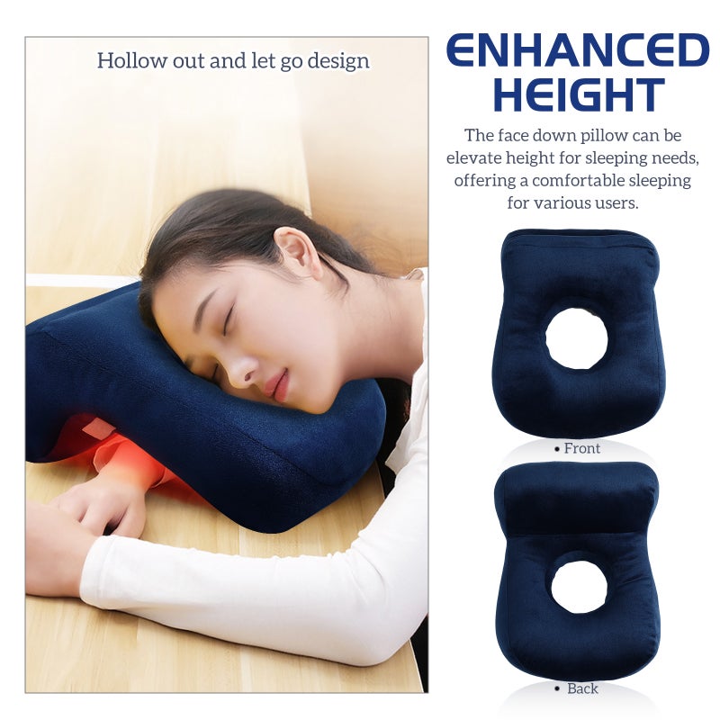 2pcs Face Down Pillow Office Pillow For Desk Nap Cozy Pillow With Arm Hole Desk Nap Pillow For Office School Travel And Massage - Image 4