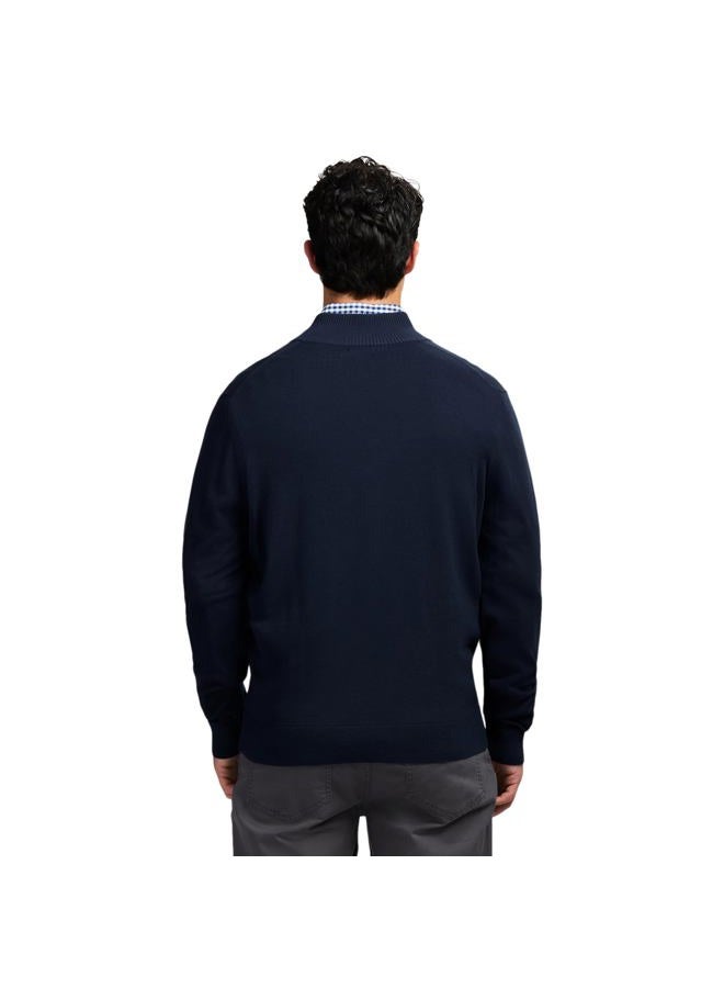 IZOD Men's Premium Essentials Quarter Zip Sweater, Navy Blazer, M - Image 2