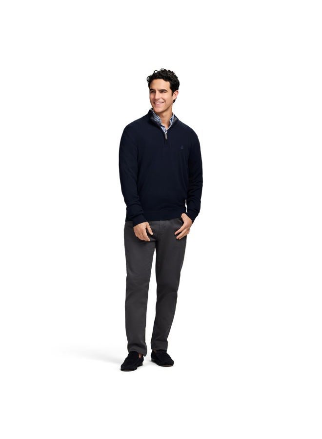 IZOD Men's Premium Essentials Quarter Zip Sweater, Navy Blazer, M - Image 3
