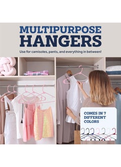 ZOBER Zober Plastic Hangers 100 Pack - Blush pink Plastic Hangers - Space Saving Clothes Hangers for Shirts, Pants & for Everyday Use - Clothing Hangers with Hooks  - Image 5