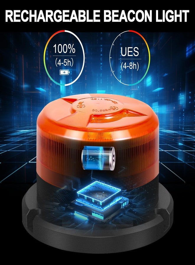 AnTom Magnetic Wireless Strobe Light Amber, USB-C Rechargeable Safety Warning Flashing Light 24 LED with 9 Modes, Waterproof Emergency Beacon for Trucks, Vehicles - Image 3