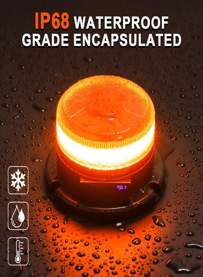AnTom Magnetic Wireless Strobe Light Amber, USB-C Rechargeable Safety Warning Flashing Light 24 LED with 9 Modes, Waterproof Emergency Beacon for Trucks, Vehicles - Image 2