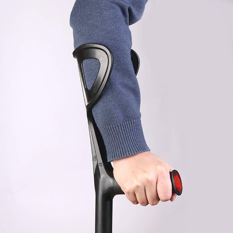 VISIONU Lightweight Foldable Forearm Crutch, Aluminum Walking Stick,Height Adjustable, Ergonomic Handle with Comfortable Grip 2ZG-02BM (Red) - Image 5