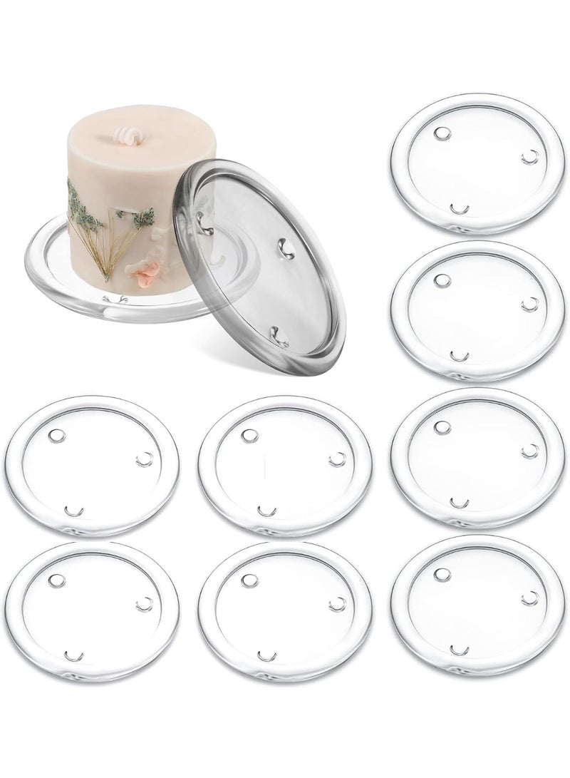 موثوقية التنبؤ 12 قطعة من أطباق الشموع الزجاجية الشفافة، صواني حاملات الشموع الدائرية مقاس 10 سم، أطباق شمعدانات صغيرة مسطحة لتزيين وسط طاولة الطعام، حفلات الزفاف، المنتجعات الصحية، تزيين الحفلات المنزلية - Image 1