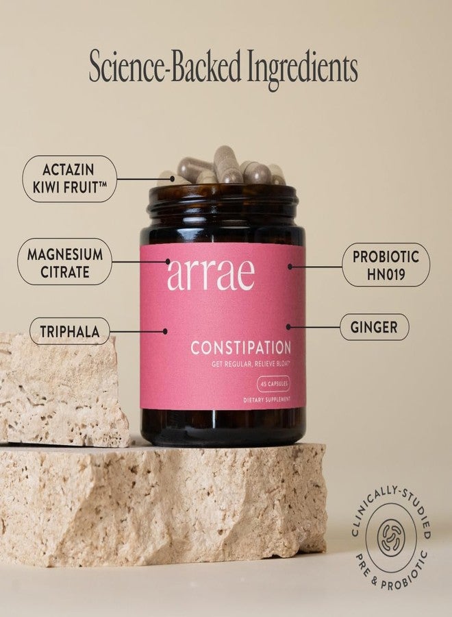 Arrae Constipation Relief Capsules - Gentle, Natural Bowel Support - Clinically Proven for Regularity & Comfort - Non-Stimulant, Overnight Relief - 45 Capsules - Image 3