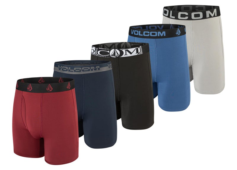 Volcom Mens Boxer Briefs Poly Spandex Performance Boxer Briefs Underwear (Maroon/Navy/Black/Blue/Heather, Medium) - Image 1
