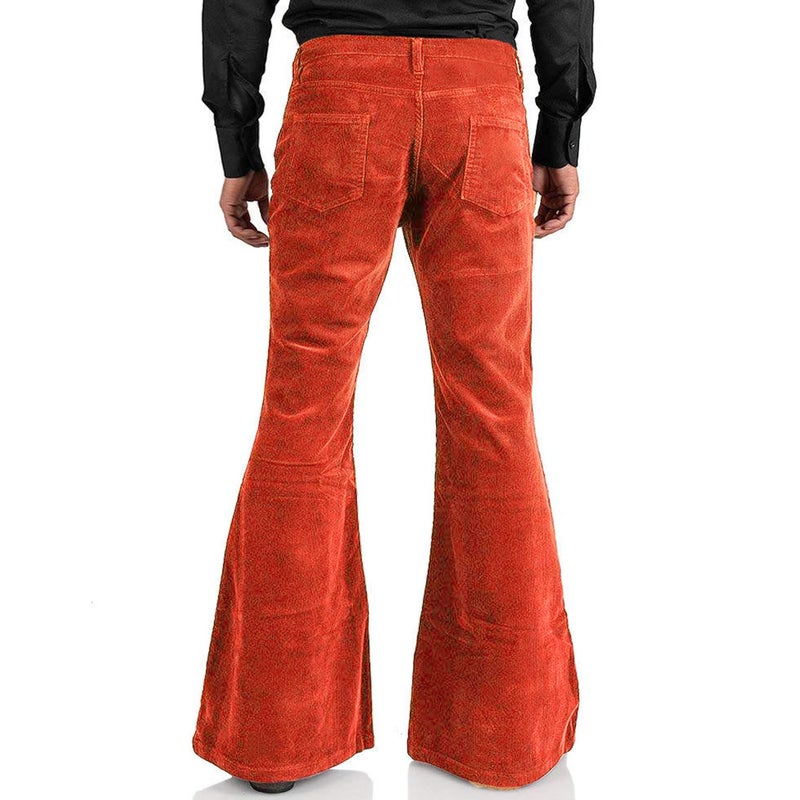 EVEDESIGN Men's Corduroy Vintage Bell Bottom Pants 70s,Disco Stretchy Flared Pants Classic Comfort 60s 70s Outfits for Men - Image 3