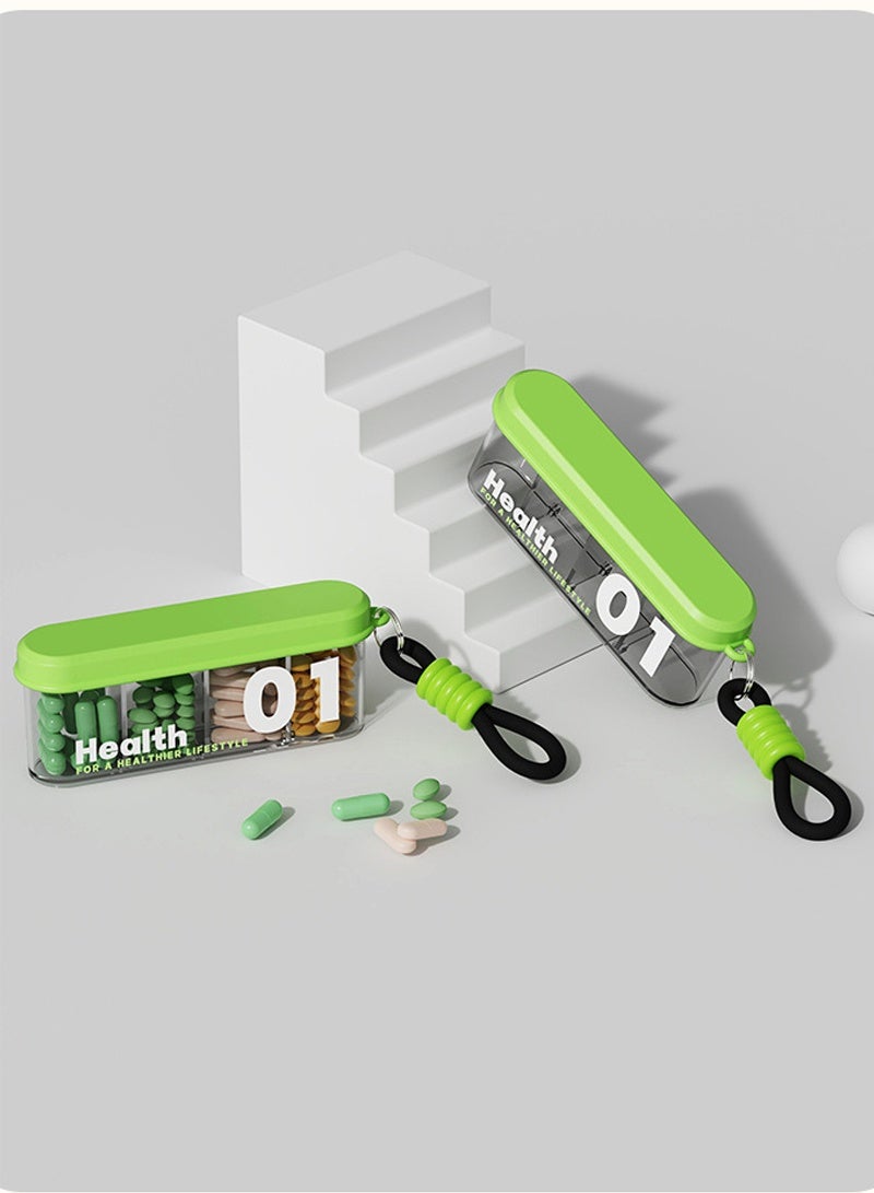 lebonaer Portable Pill Dispenser Bottle, Vitamin Organizer with 7 Compartments, Holds Plenty of Supplements with Anti-Mixing & Wide Openings Design, Easy to Retrieve Meds, Green - Image 5