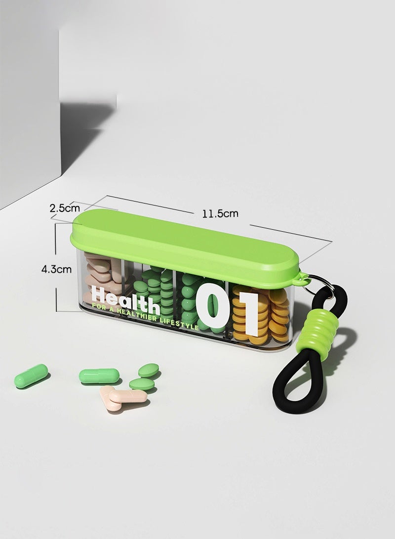 lebonaer Portable Pill Dispenser Bottle, Vitamin Organizer with 7 Compartments, Holds Plenty of Supplements with Anti-Mixing & Wide Openings Design, Easy to Retrieve Meds, Green - Image 3