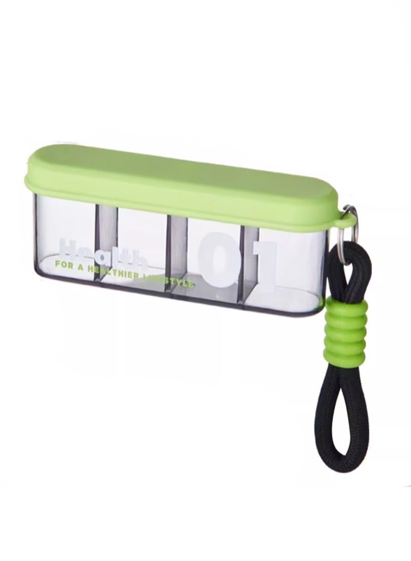 lebonaer Portable Pill Dispenser Bottle, Vitamin Organizer with 7 Compartments, Holds Plenty of Supplements with Anti-Mixing & Wide Openings Design, Easy to Retrieve Meds, Green - Image 1