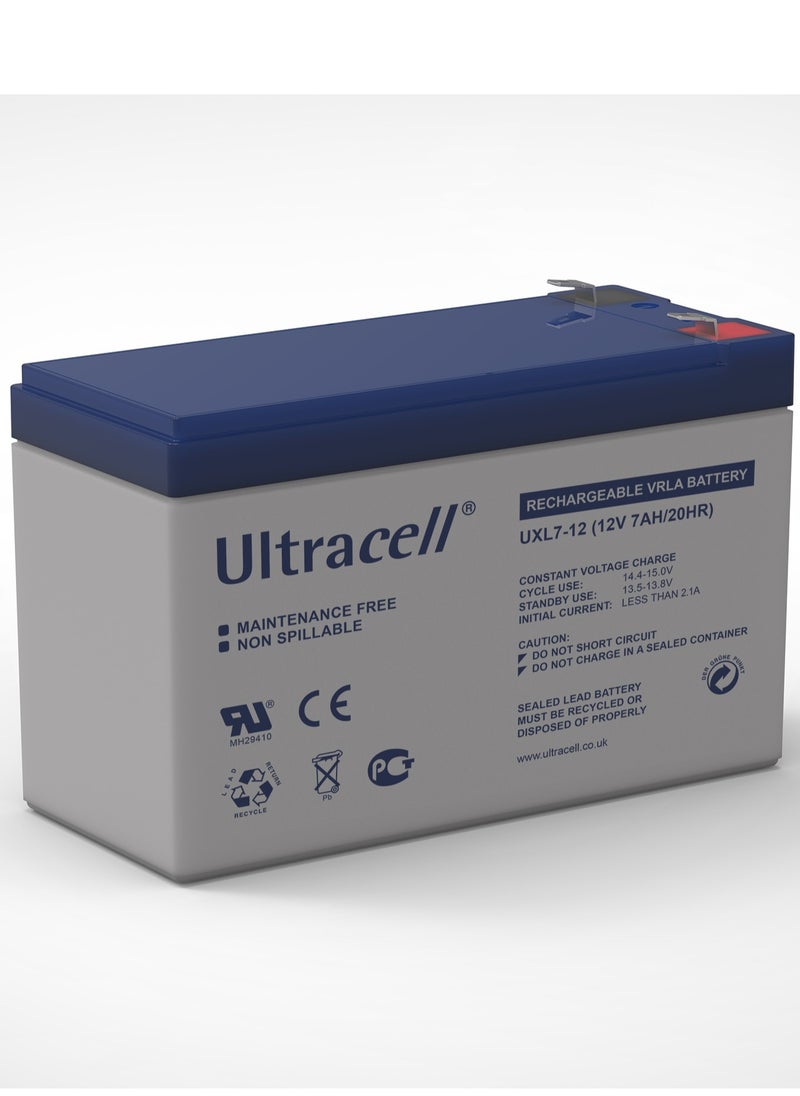 Ultracell Ultracell Sealed Lead Acid Battery 12V 7A (UxL7-12) for ups kids cars  - Image 1
