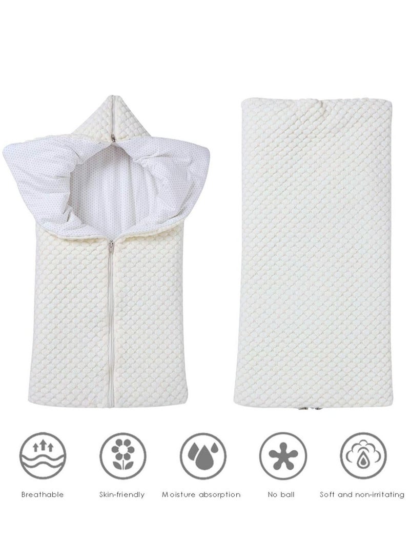 Gerenic Baby Sleeping Bag Sack, Knitted Infant Stroller Wrap Soft Warm Zipper Newborn Swaddle Blanket for 0-12 Months Babies - Image 5