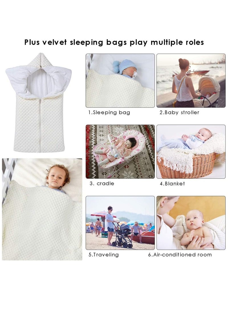 Gerenic Baby Sleeping Bag Sack, Knitted Infant Stroller Wrap Soft Warm Zipper Newborn Swaddle Blanket for 0-12 Months Babies - Image 4