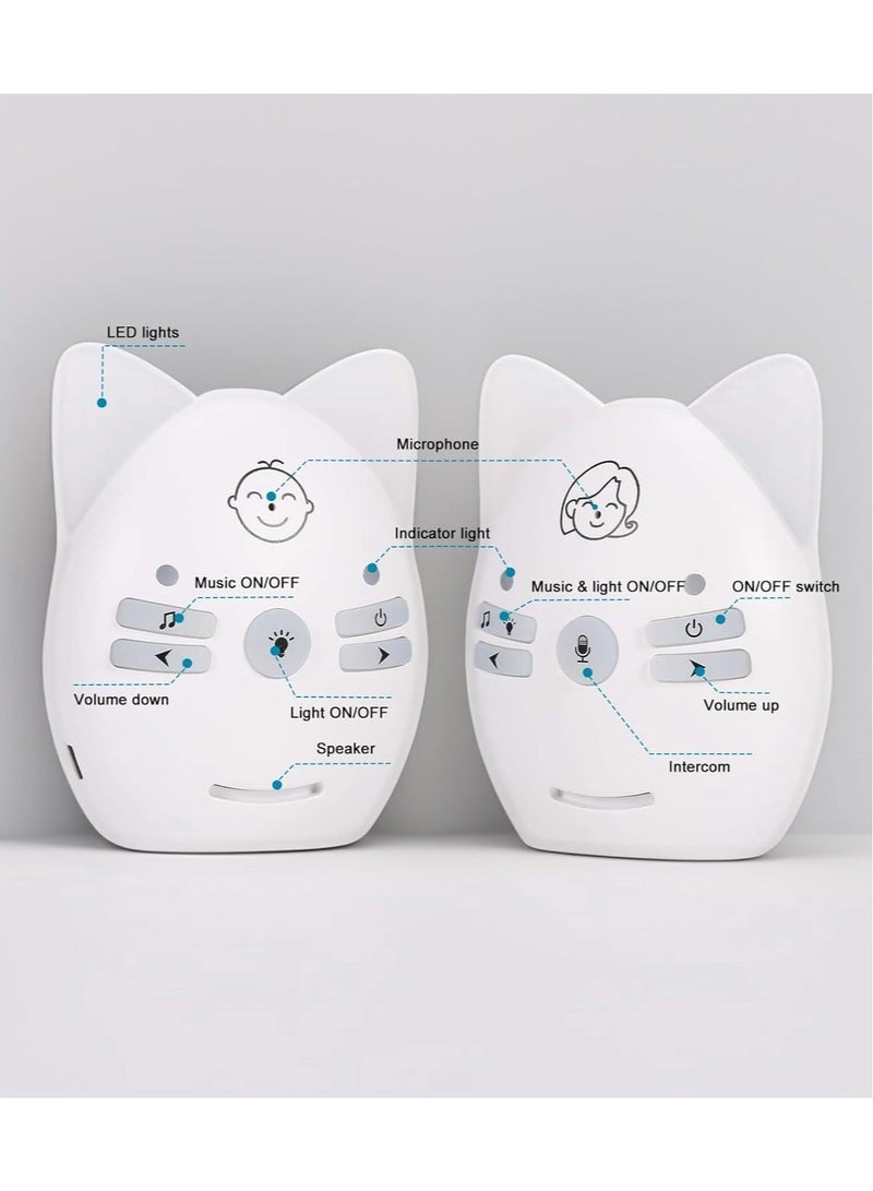 Wireless Audio Baby Monitor, Baby Desk Lamp Caretaker with 2 Way Talk, VOX Mode, Long Range up to 300m, Crystal-Clear Sound, Lullabies, Night Light, Music Play, Plug & Play - Image 5