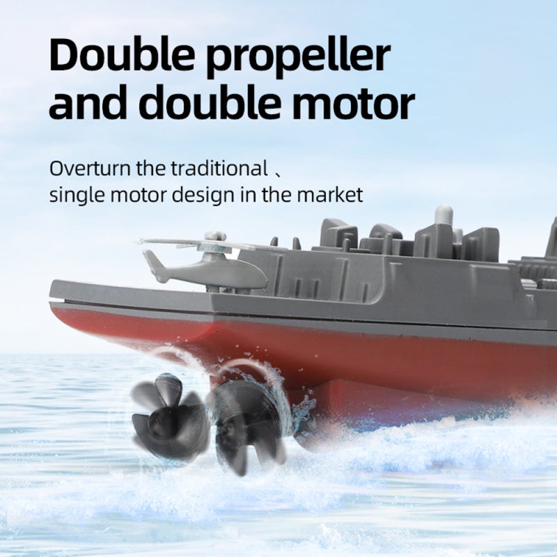 Remote Control Boat: Grey Style C, Advanced 2.4Ghz Remote Control - Waterproof Design, Dual Motor Power for Kids Pool Play & Low Light Use - Image 5