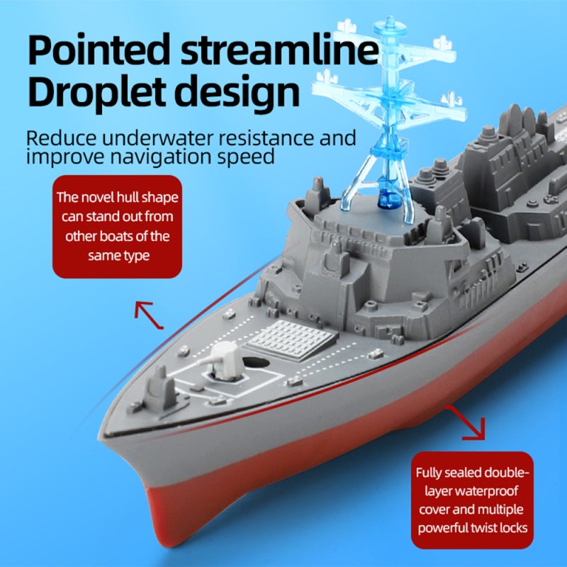 Remote Control Boat: Grey Style C, Advanced 2.4Ghz Remote Control - Waterproof Design, Dual Motor Power for Kids Pool Play & Low Light Use - Image 3