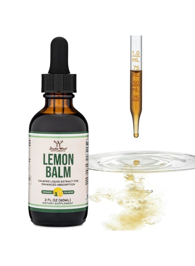 Double Wood Supplements صبغة بلسم الليمون - قطرات بلسم الليمون العضوي للاسترخاء 590 ملغ - 2 أونصة سائلة، 120 حصة (أفضل امتصاصًا من الكبسولات، إضافة رائعة لشاي بلسم الليمون) للاسترخاء - Image 5