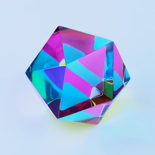 CMY Cubes The Motus 50mm Cyan Magenta Yellow Polyhedron Subtractive Color Mixing Optical Icosahedron Teaches Subtractive Color Mixing Educational Physics Kinetic Art Desk Object - Image 1