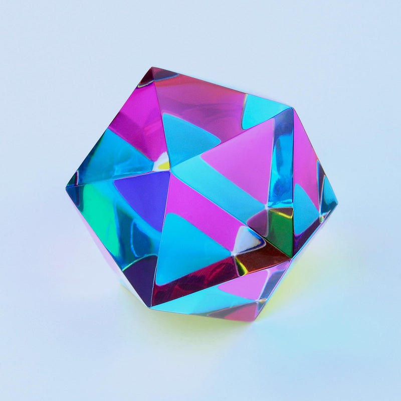 CMY Cubes The Motus 50mm Cyan Magenta Yellow Polyhedron Subtractive Color Mixing Optical Icosahedron Teaches Subtractive Color Mixing Educational Physics Kinetic Art Desk Object - Image 3