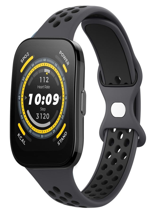 Vanjua Breathable Band for Amazfit Bip 5 Bands, Amazfit GTR 4 / 3 Pro / 3 / 2e / 2 / 47mm Smart Watch, 22mm Quick Release Soft Silicone Replacement Wristband Sport Strap Compatible with Amazfit Bip 5 Band / GTR 4 / 3 Men Women (Coal/Black) - Image 1