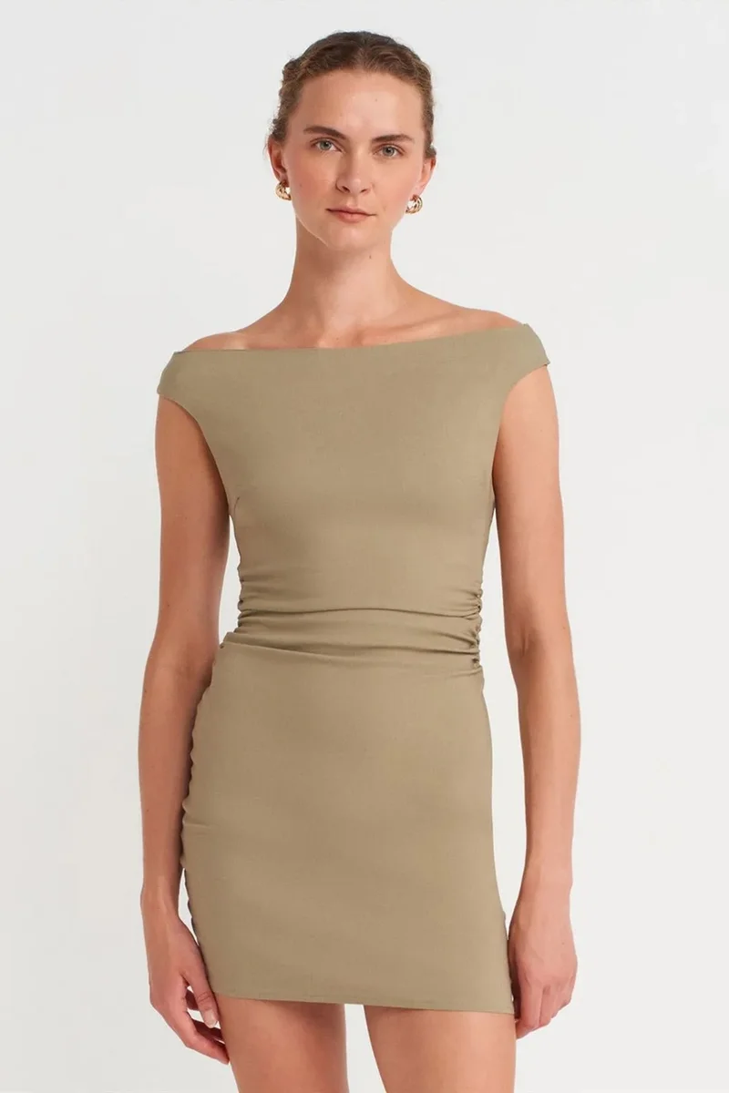 DILVIN Bodycon Mini Bardot Dress