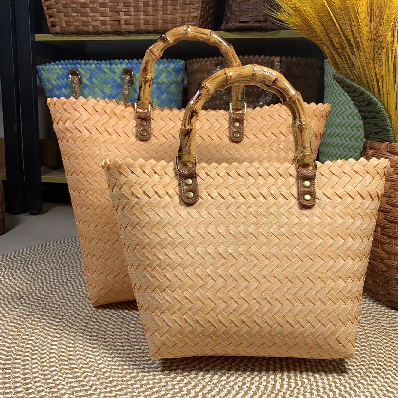 2024 Spring New New Chinese Style Women'S Handbag Woven Bag Women'S Bag Large Capacity Tote Bag Straw Woven Bag - Image 3