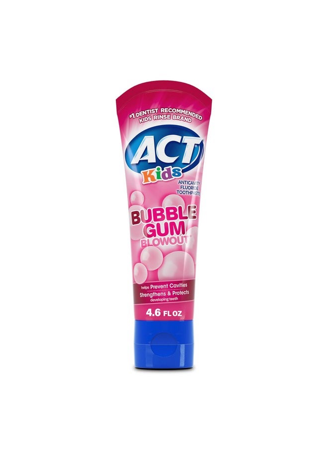 ACT Kids Anticavity Fluoride Toothpaste 4.6 Oz. Bubble Gum Blowout  - Image 1