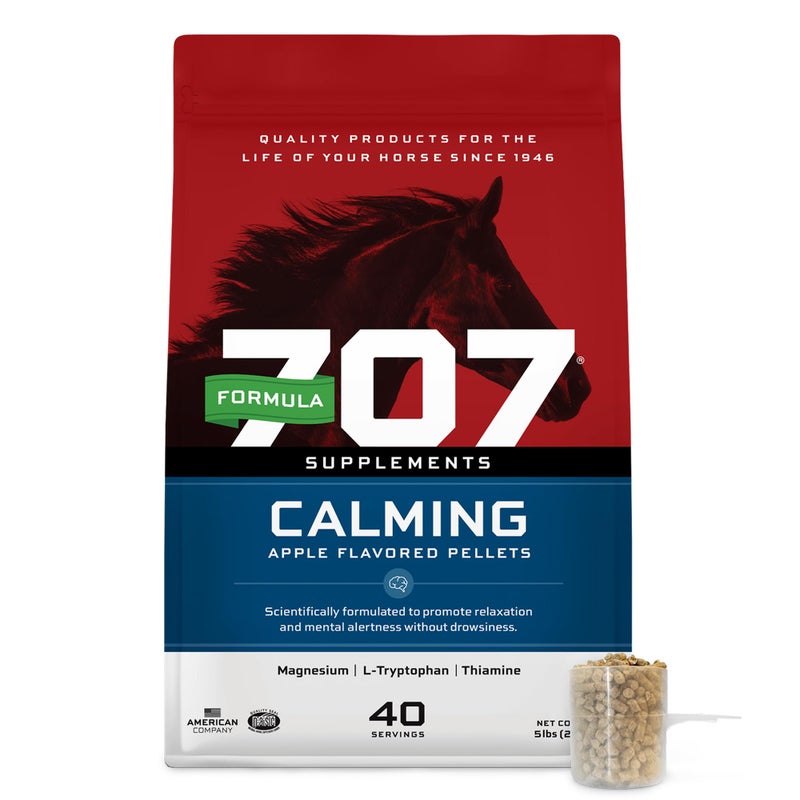 Formula 707 Calming Equine Supplement 5LB Bucket – Anxiety Relief and Enhanced Focus for Horses – L-Tryptophan, Thiamine & Magnesium - Image 1