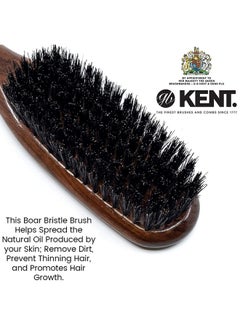 KENT Ent Lr6 Finest Dark Wood Styling Hair Brushes For Women Natural Black Boar Bristle Hairbrush For Medium To Thick Hair Of All Lengths Dry Brush For Styling Straightening And Stimulating Oils  - Image 4