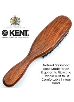KENT Ent Lr6 Finest Dark Wood Styling Hair Brushes For Women Natural Black Boar Bristle Hairbrush For Medium To Thick Hair Of All Lengths Dry Brush For Styling Straightening And Stimulating Oils  - Image 5
