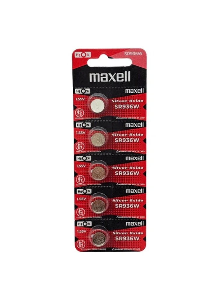ماكسل 5-Pieces Maxell SR936W / 380 Silver Oxide Hg0% 1.55V (maxell) Japan Batteries 