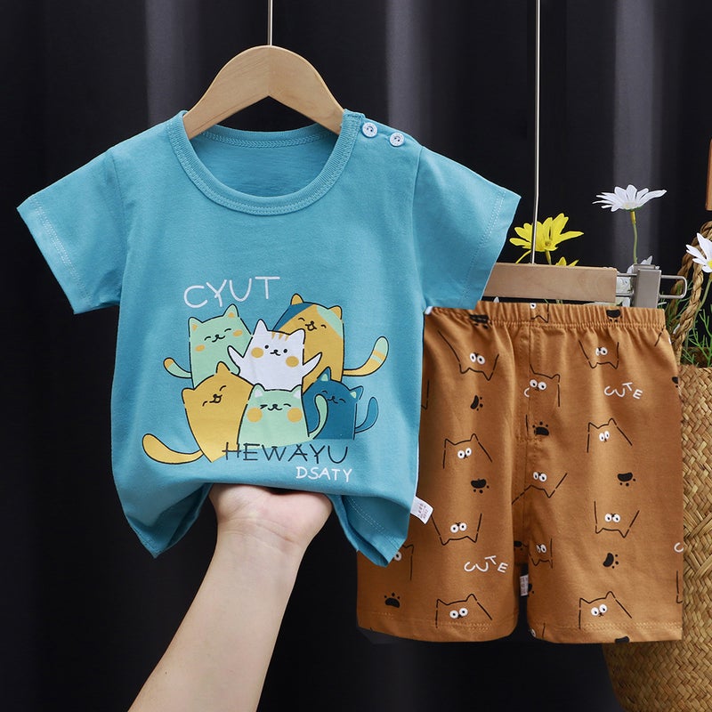 Infant Cotton T-Shirt Combo New Arrival K026 short set of six cats