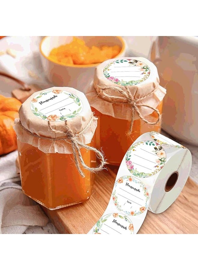 2 Inch Watercolor Floral Canning Stickers 500 Pcs Write on Date Contents Homemade Canning Jar Lids Labels with Lines for Handmade Mason Jars Spice Food Container Bottle Kitchen Organizing & Storage - Image 5