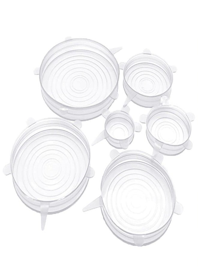 GLUN® Silicone Multisize Lids Microwave Safe, Leak Proof Silicone Lids, 6 Different Size 12 Piece, Fit Various Sizes Reusable Covers for Storage Rectangle, Round, Bowls, Dishes, Plates, Cans, Jars - Image 1