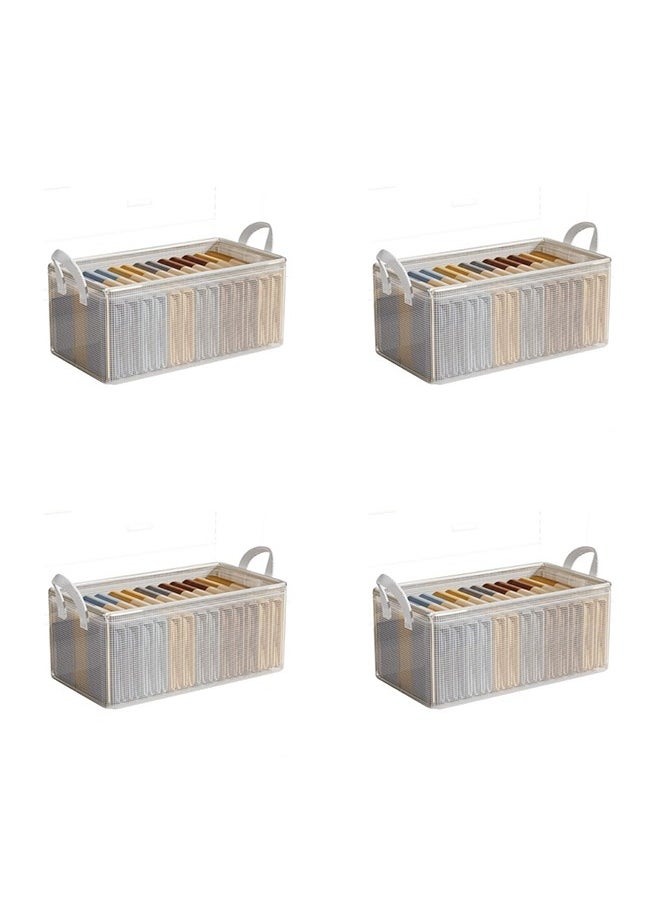JCB CHIC 4PCS Clothes Storage Box, Stackable Wardrobe Clothes Organizer, Foldable Closet Storage Basket, Drawer Storage Organizer  - Image 1