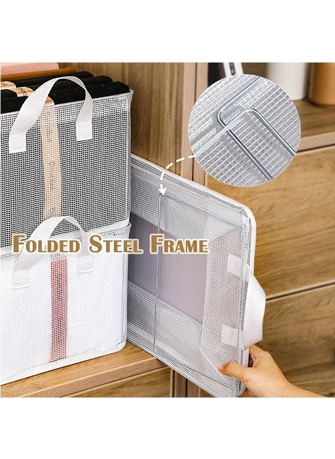JCB CHIC 4PCS Clothes Storage Box, Stackable Wardrobe Clothes Organizer, Foldable Closet Storage Basket, Drawer Storage Organizer  - Image 5