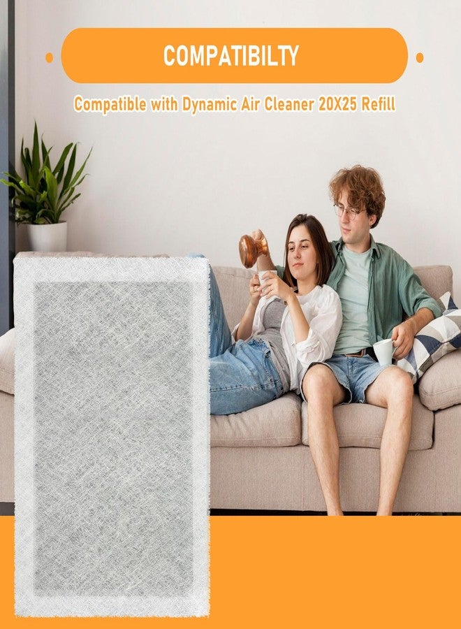 Allisfresh 20x25 Replacement Filter Pads Compatible with Dynamic Air Cleaner 20x25 Refill, Fiberglass & Activated Carbon White, 3 Pack - Image 3