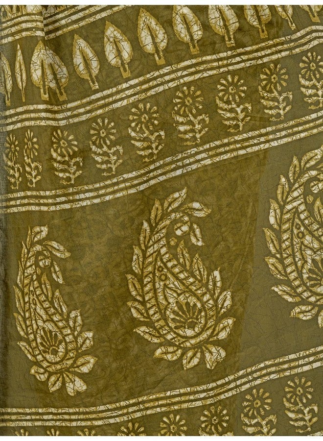 RATAN Pure Cotton Printed Mulmul Saree for Women with Blouse Piece (GDBT-BP-1042-MHD) - Image 3