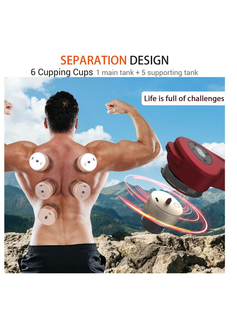 SYOSI - Separable Electric Cupping Therapy Set, 6 Cupping Cups, Upgraded Smart Cupping Kit for Massage Therapy, Cupping Massager for Targeted Pain Relief, Long Battery Life and Portability - Image 1