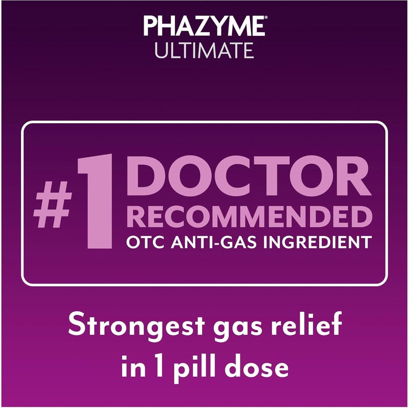 Phazyme Gas Relief Ultimate Gas and Bloating Relief for Adults 500 mg Simethicone Fast Gels 20 Count - Image 3