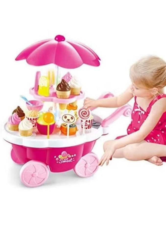 null - Simulation of small carts - ice cream and candy supermarket cart and candy for girls - children's toys for home - Image 1