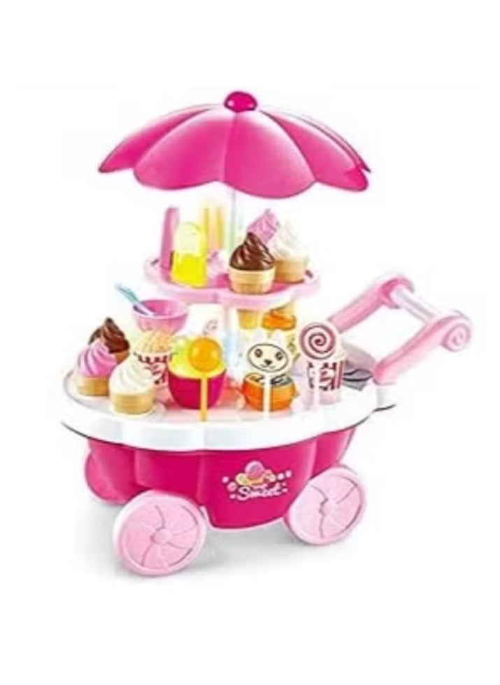 null - Simulation of small carts - ice cream and candy supermarket cart and candy for girls - children's toys for home - Image 1
