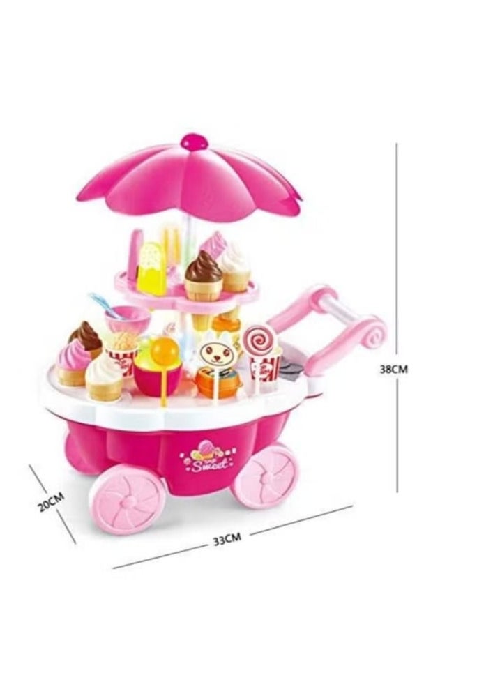 null - Simulation of small carts - ice cream and candy supermarket cart and candy for girls - children's toys for home - Image 1