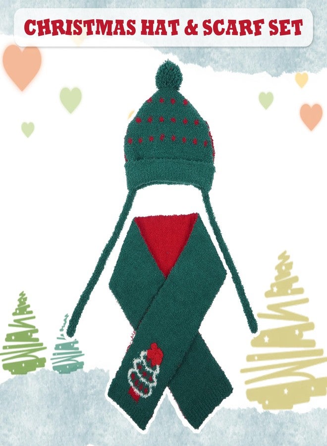 بوماي بوريتي طقم قبعة ووشاح للكلاب من بوميبوريتي، قطعتان، زيّان دافئان للكلاب في عيد الميلاد، قبعة ووشاح دافئان لتزيين حفلات رأس السنة، مدفأة للرقبة والأذنين مناسبة للكلاب الصغيرة والمتوسطة والكبيرة، أخضر، مقاس كبير جدًا (XL) - Image 2